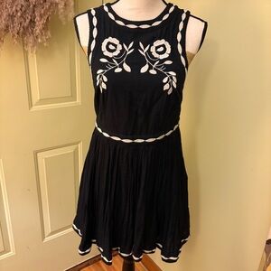 Free People Black and White Mini Dress